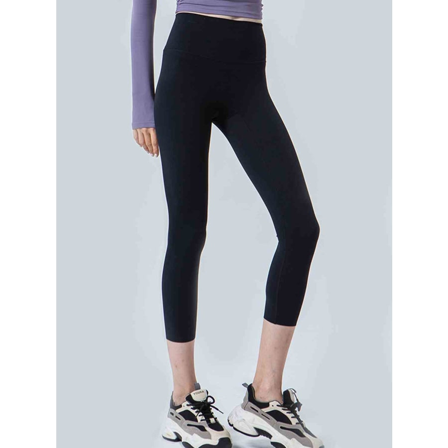 Wide Waistband Cropped Sports Leggings