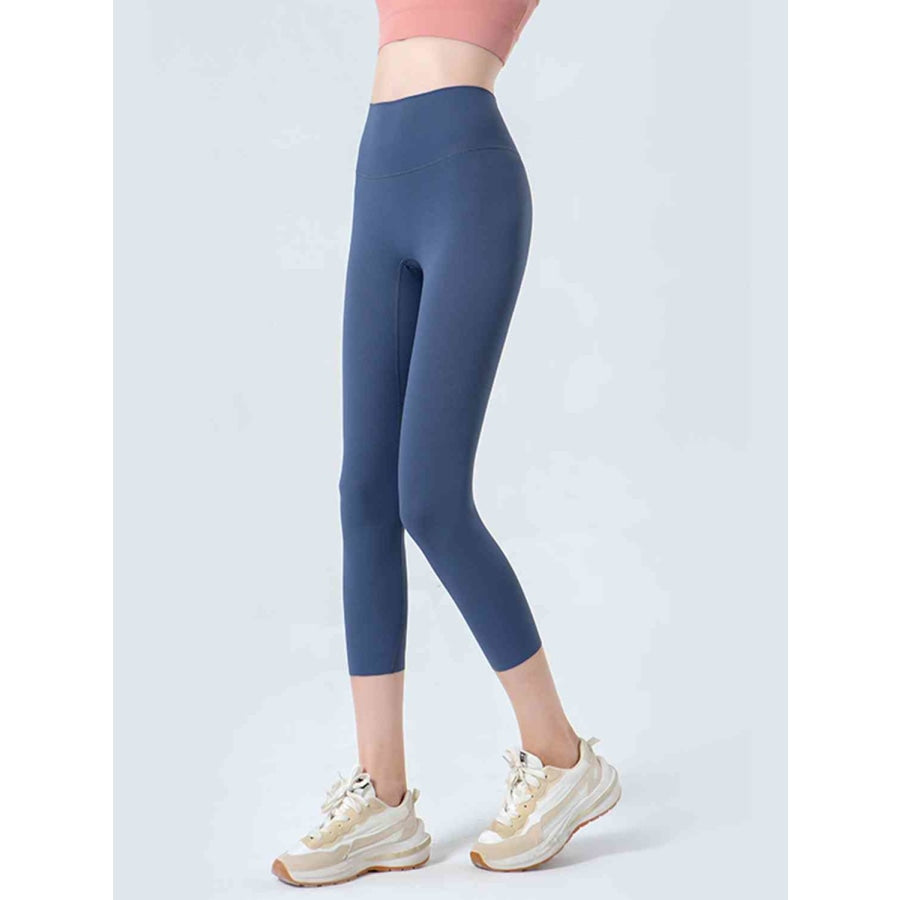 Wide Waistband Cropped Sports Leggings