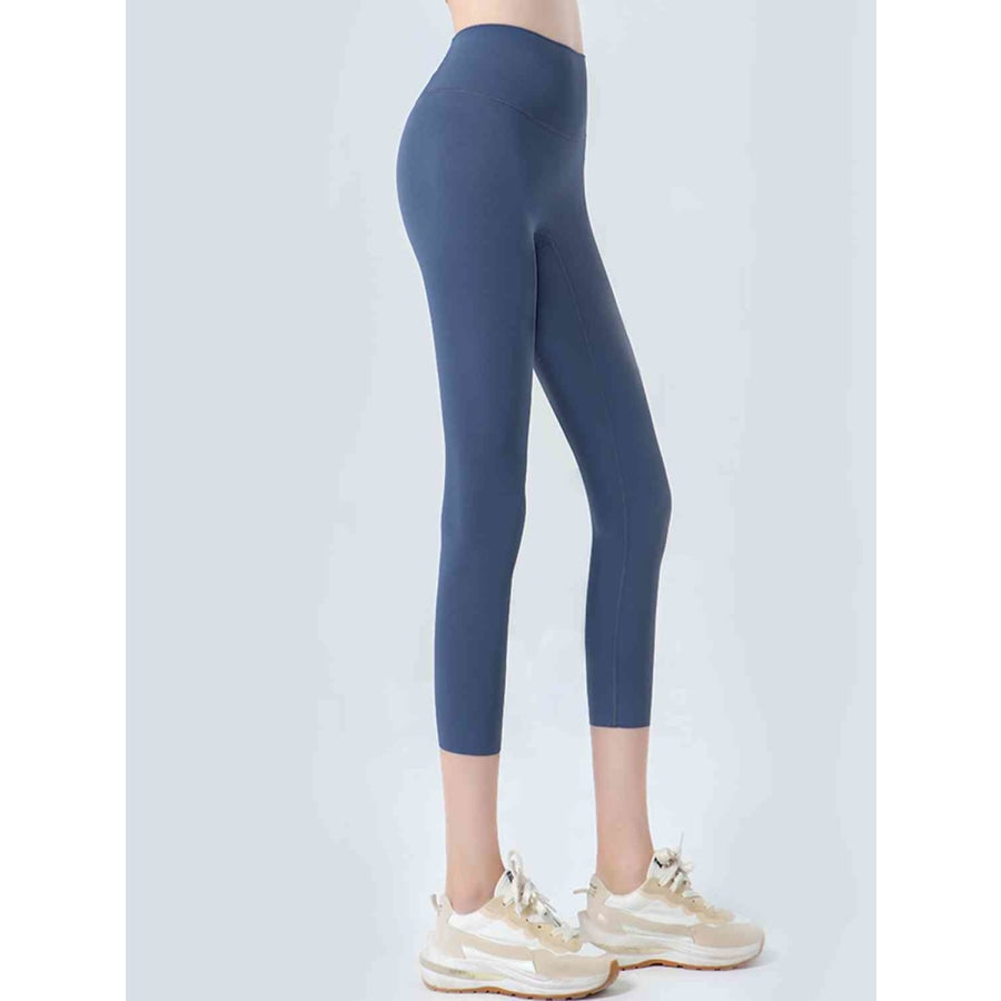 Wide Waistband Cropped Sports Leggings