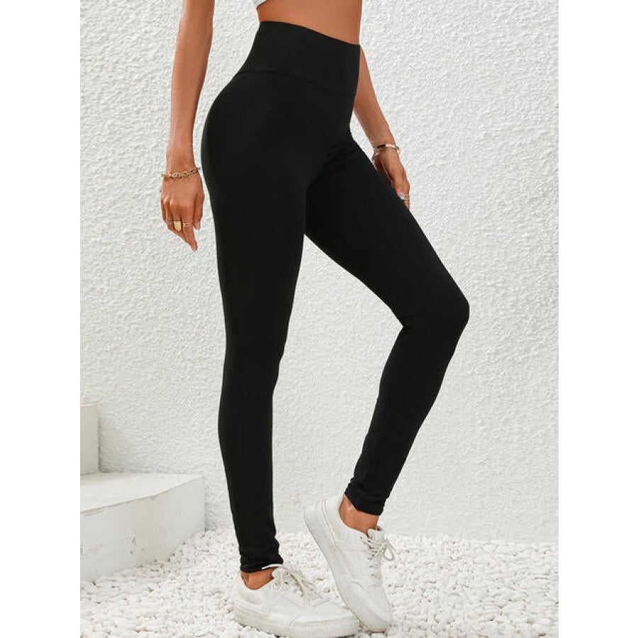 Wide Waistband Leggings Black / S Clothing