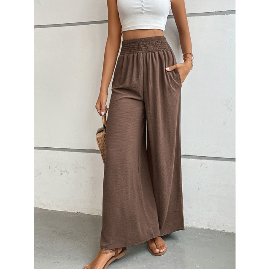 Wide Waistband Relax Fit Long Pants Chestnut / S