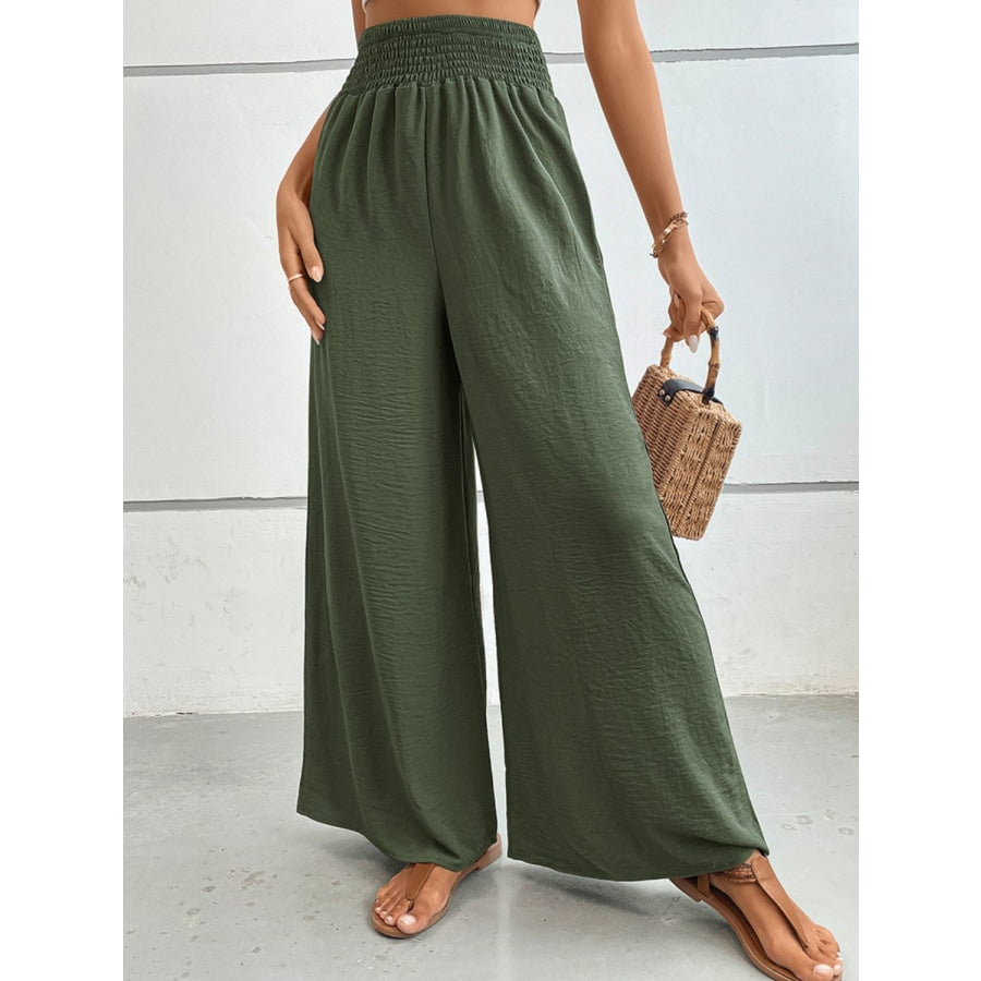 Wide Waistband Relax Fit Long Pants