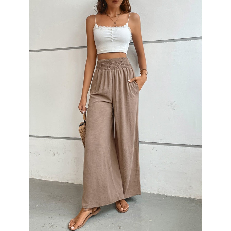 Wide Waistband Relax Fit Long Pants