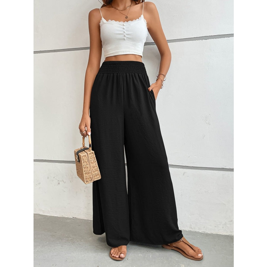 Wide Waistband Relax Fit Long Pants