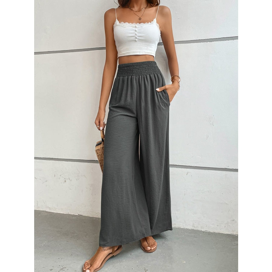 Wide Waistband Relax Fit Long Pants