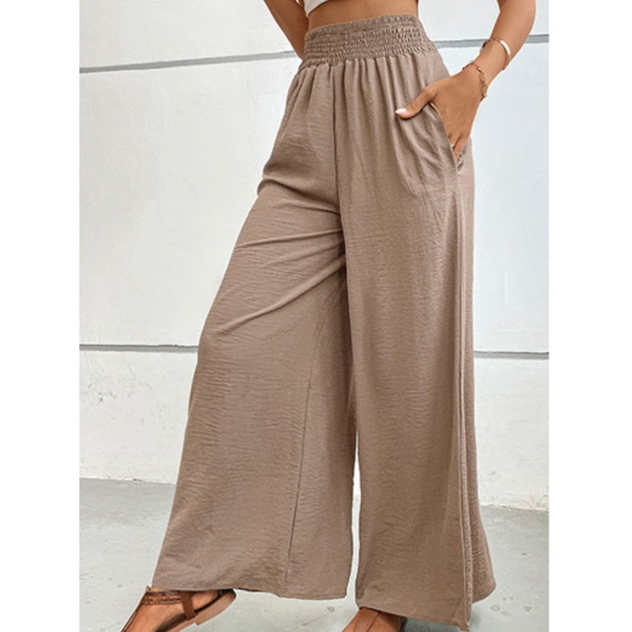 Wide Waistband Relax Fit Long Pants