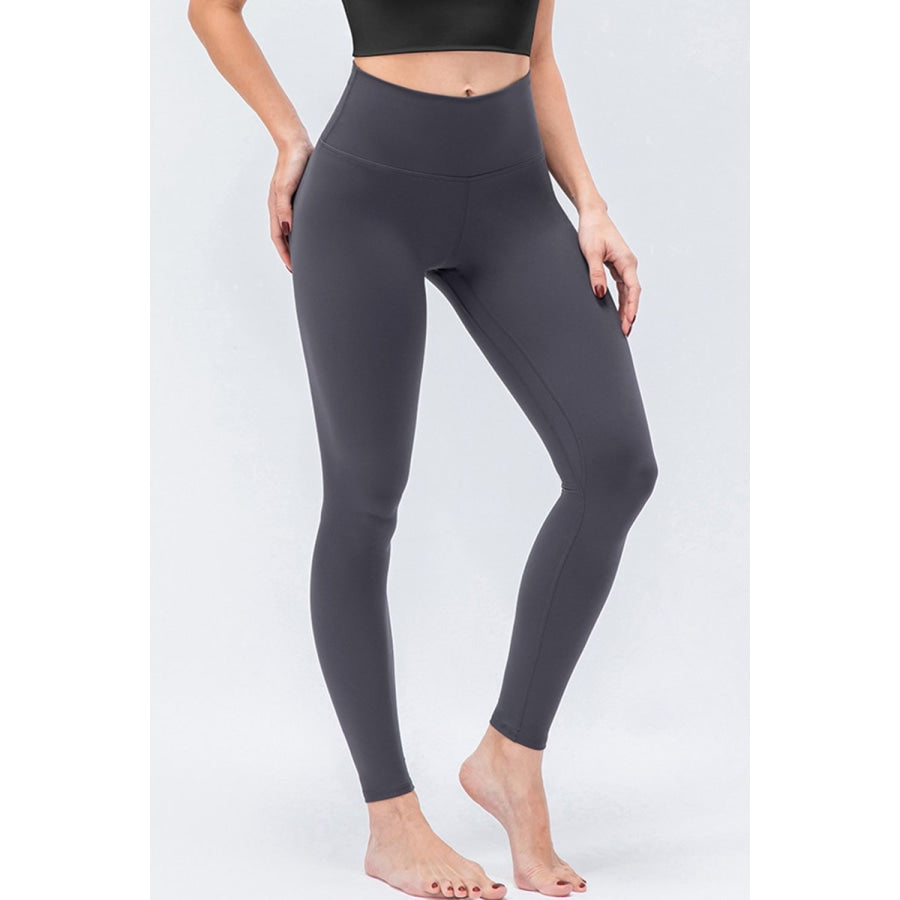Wide Waistband Slim Fit Active Leggings Charcoal / S