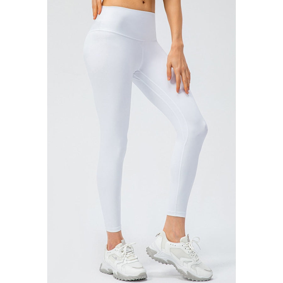 Wide Waistband Slim Fit Active Leggings White / S