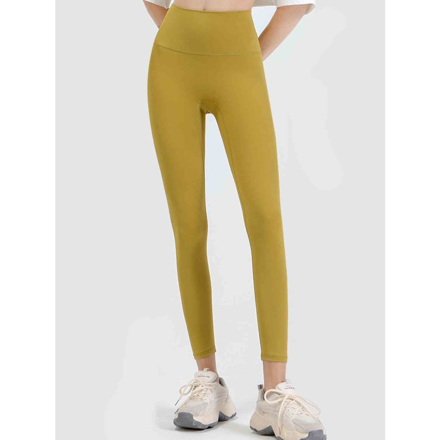 Wide Waistband Sports Leggings Banana Yellow / S