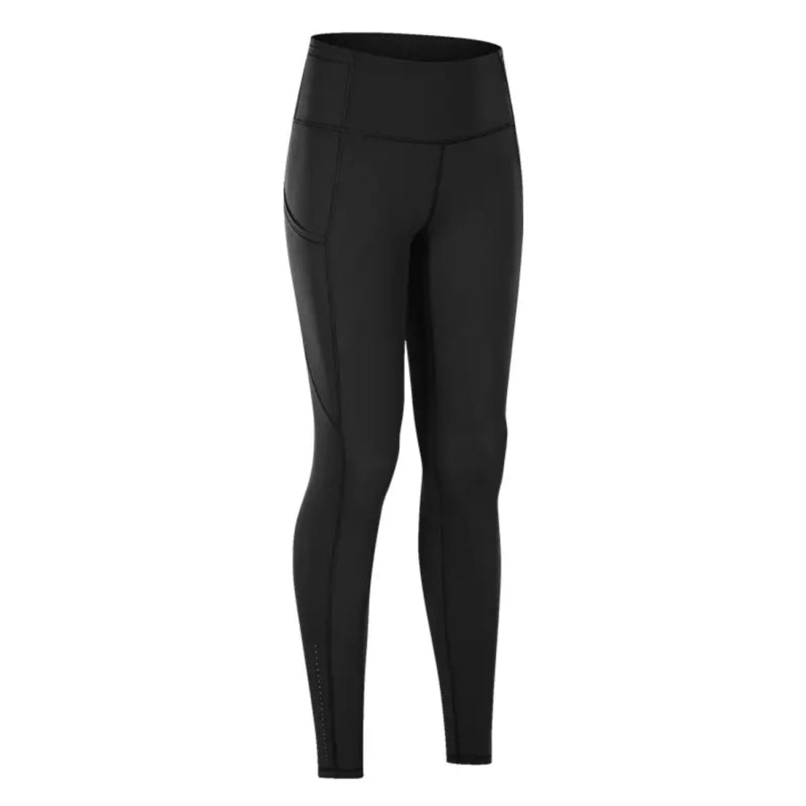 Wide Waistband Sports Leggings Black / S Apparel and Accessories