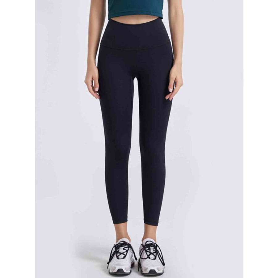 Wide Waistband Sports Leggings Black / S