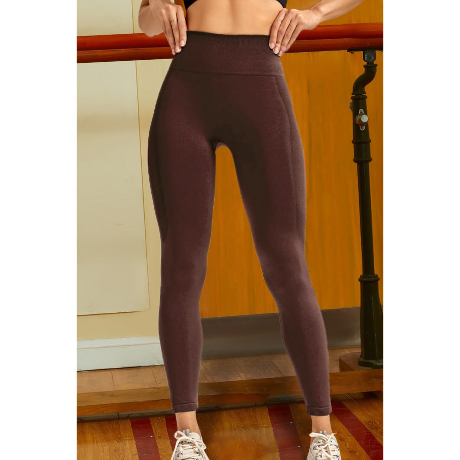 Wide Waistband Sports Leggings Camel / S