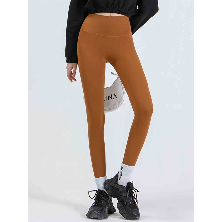 Wide Waistband Sports Leggings Caramel / S