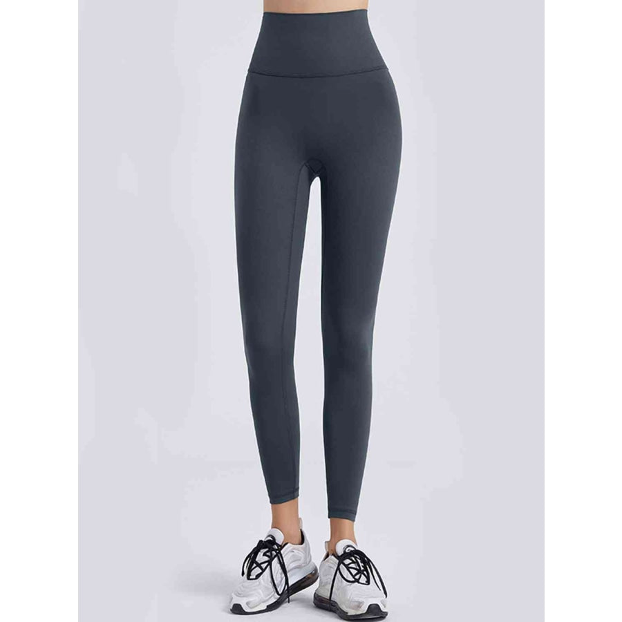 Wide Waistband Sports Leggings Charcoal / S