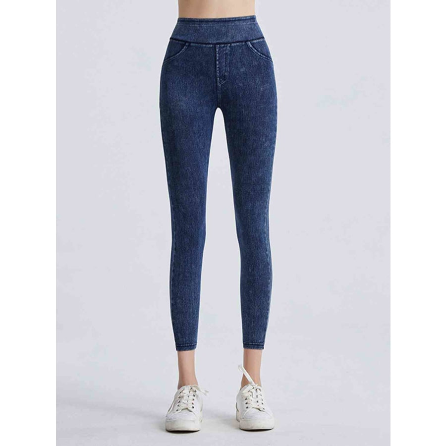 Wide Waistband Sports Leggings Dark / S