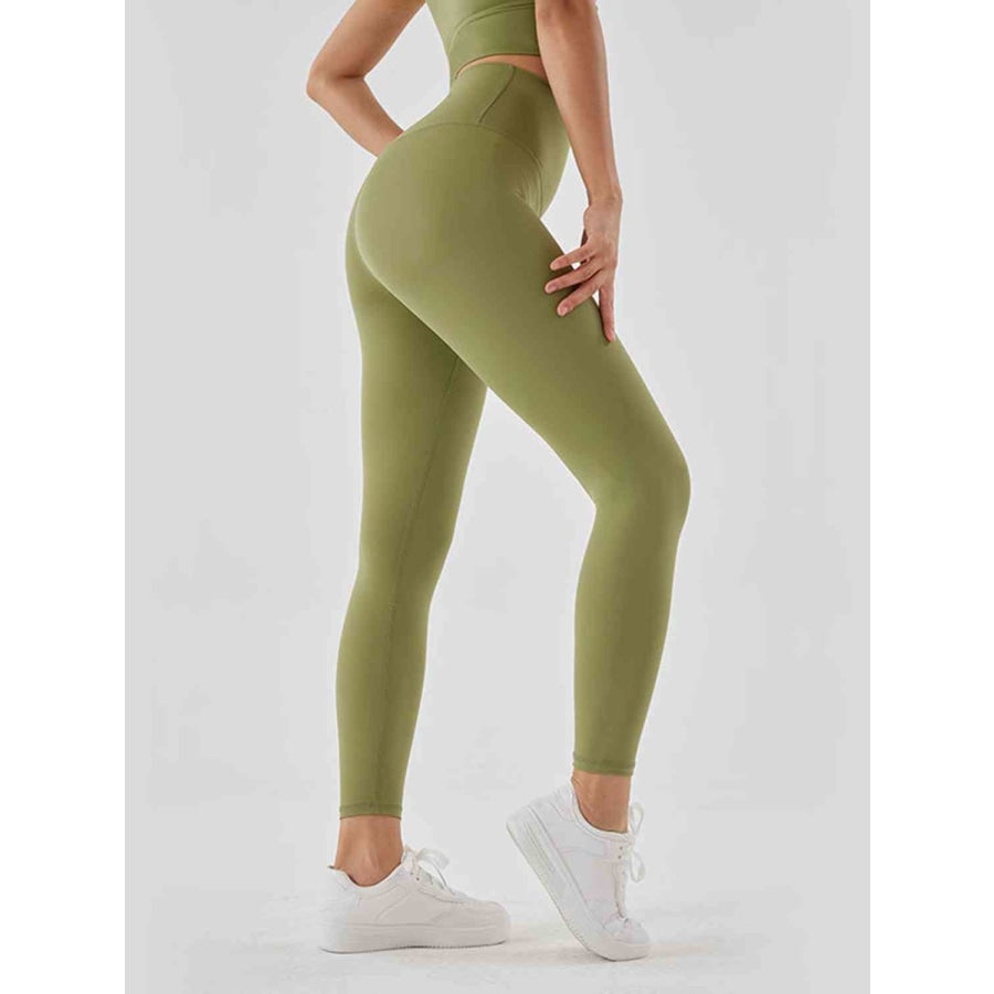 Wide Waistband Sports Leggings Matcha Green / S