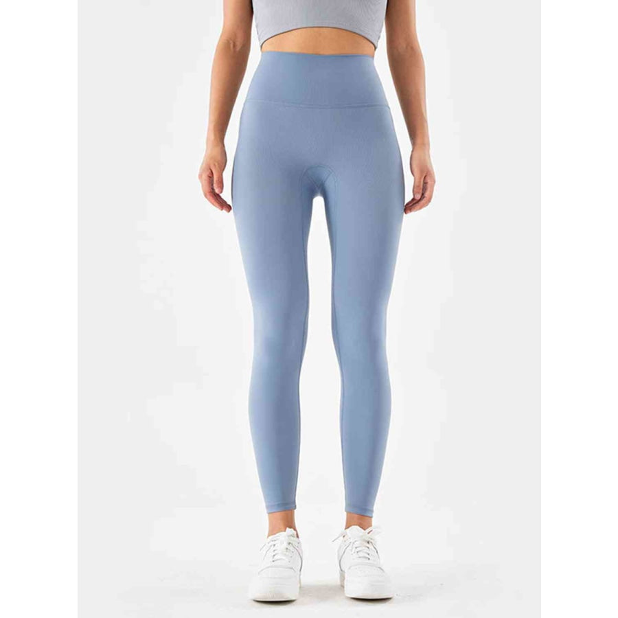 Wide Waistband Sports Leggings Misty Blue / S