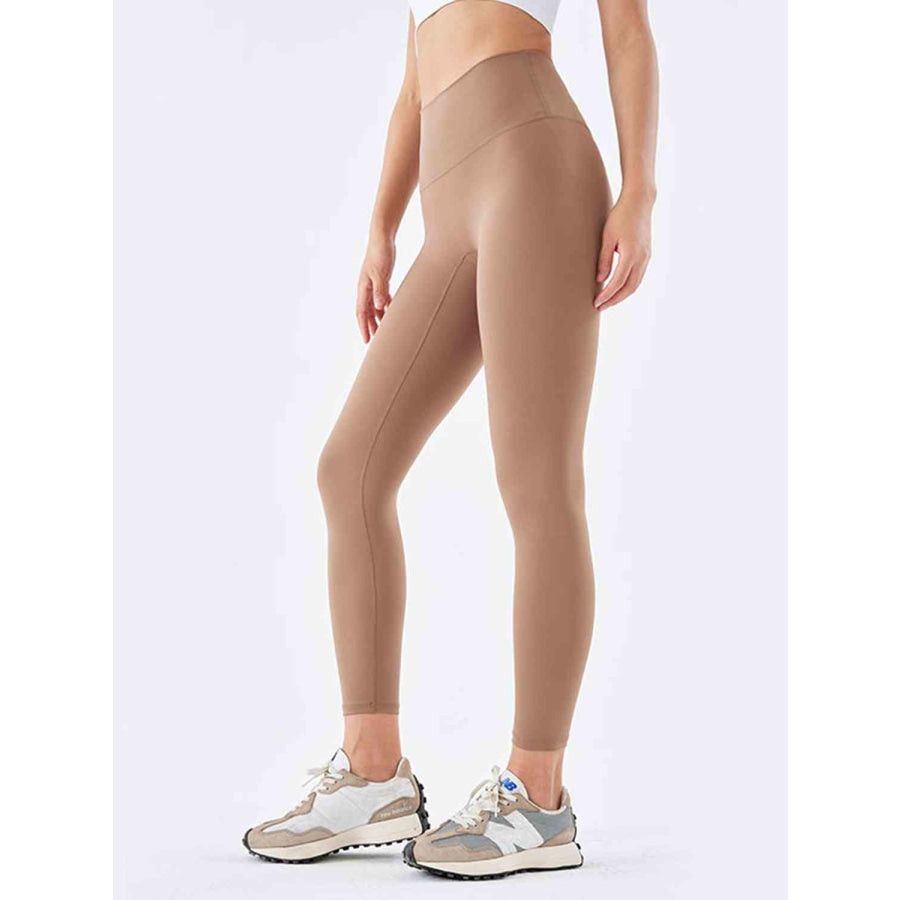 Wide Waistband Sports Leggings Mocha / S