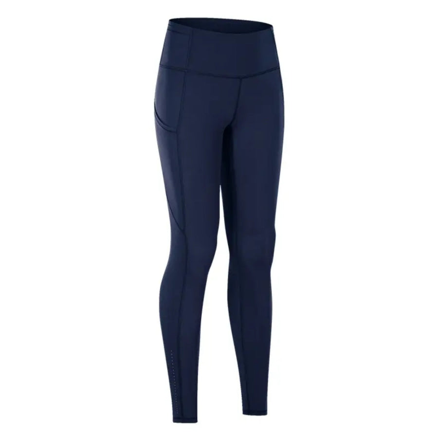 Wide Waistband Sports Leggings Navy / S Apparel and Accessories