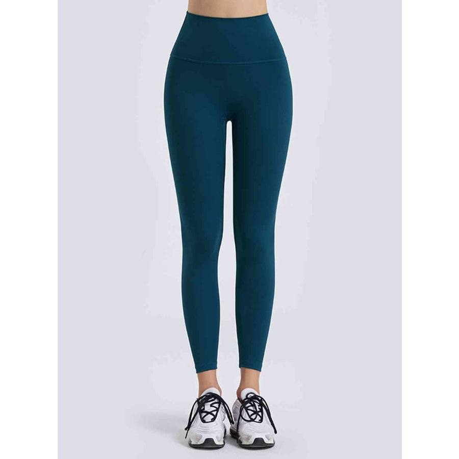 Wide Waistband Sports Leggings Teal / S