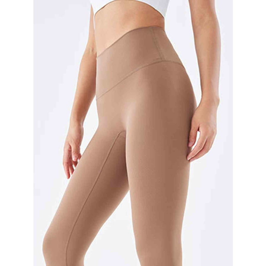 Wide Waistband Sports Leggings Mocha / S