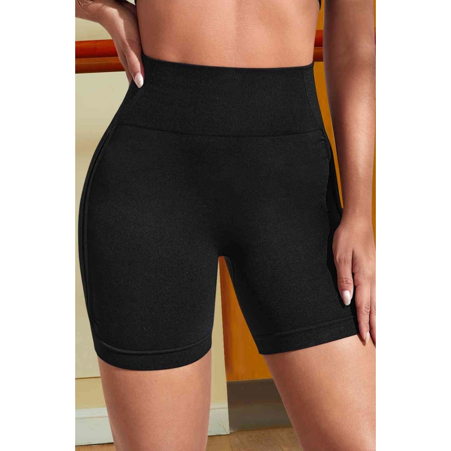 Wide Waistband Sports Shorts Black / S