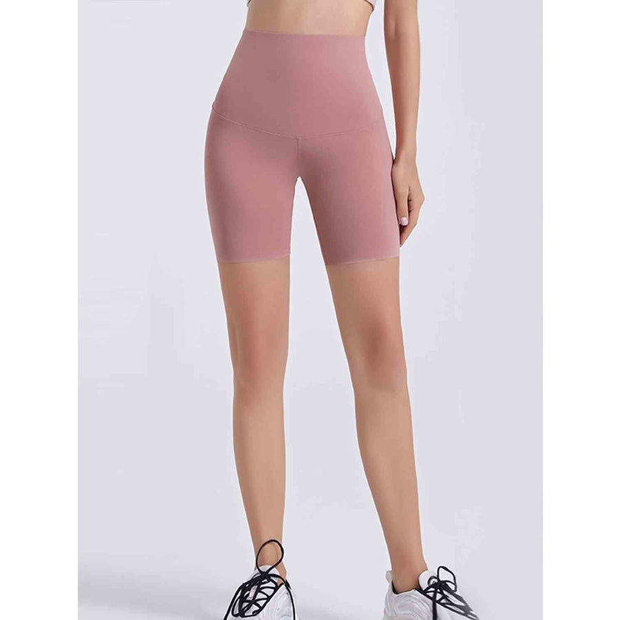 Wide Waistband Sports Shorts Dusty Pink / S