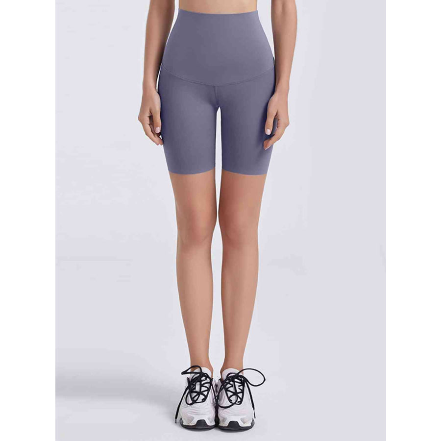 Wide Waistband Sports Shorts Lavender / S