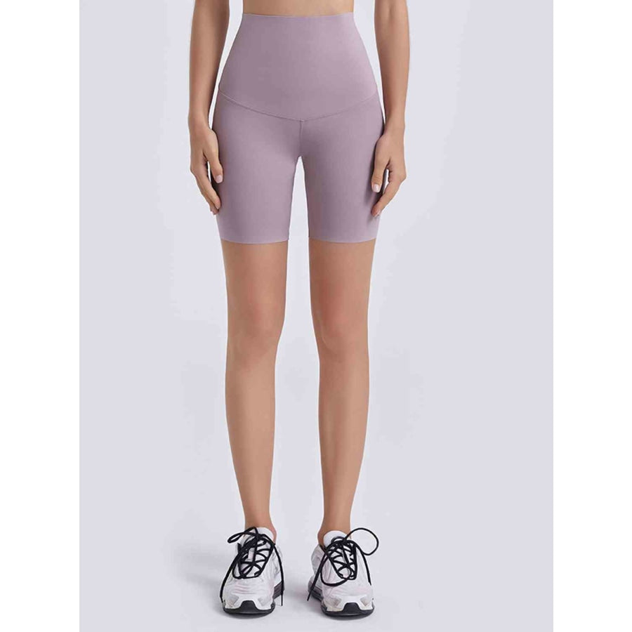 Wide Waistband Sports Shorts Lilac / S