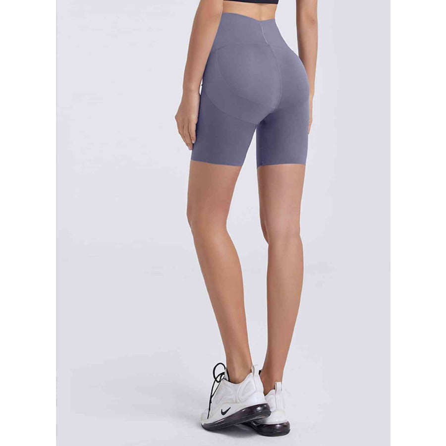 Wide Waistband Sports Shorts Lavender / S