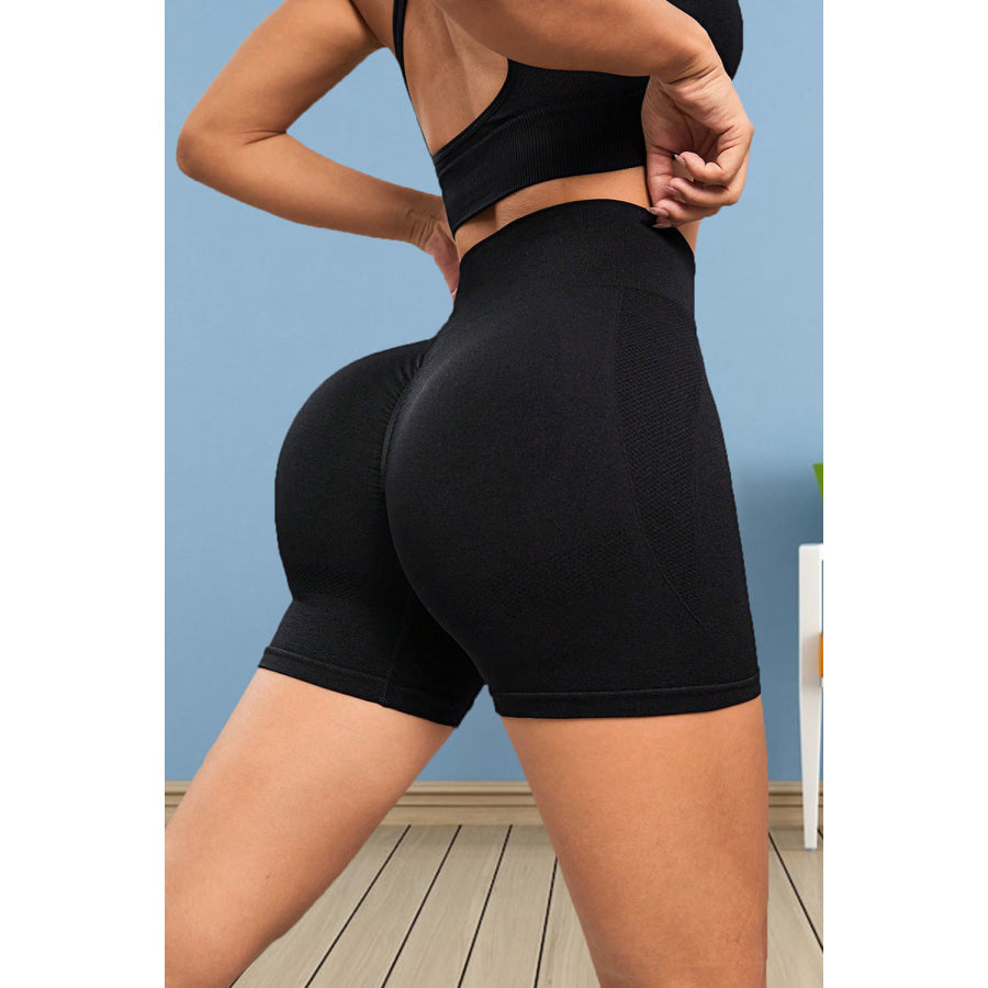 Wide Waistband Sports Shorts Black / S