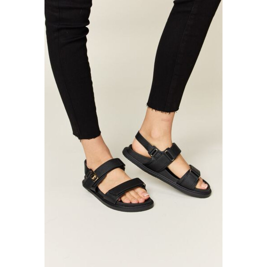 WILD DIVA Velcro Double Strap Slingback Sandals Apparel and Accessories