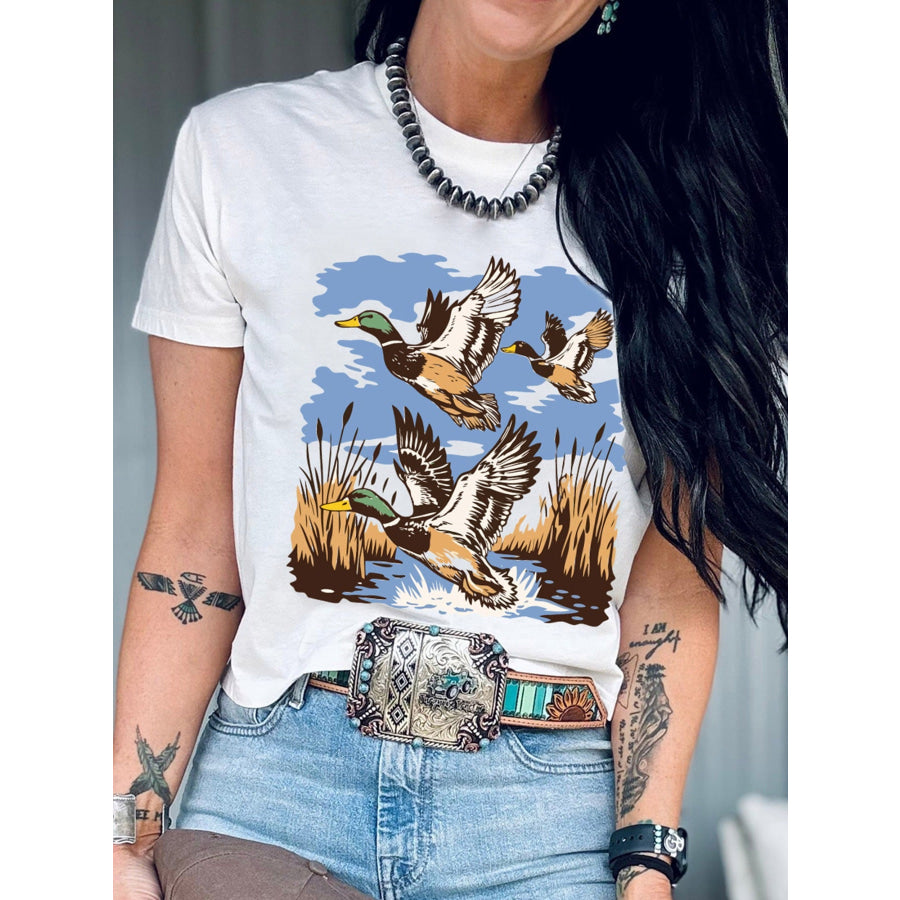 Wild Duck Graphic Round Neck Tee Apparel and Accessories