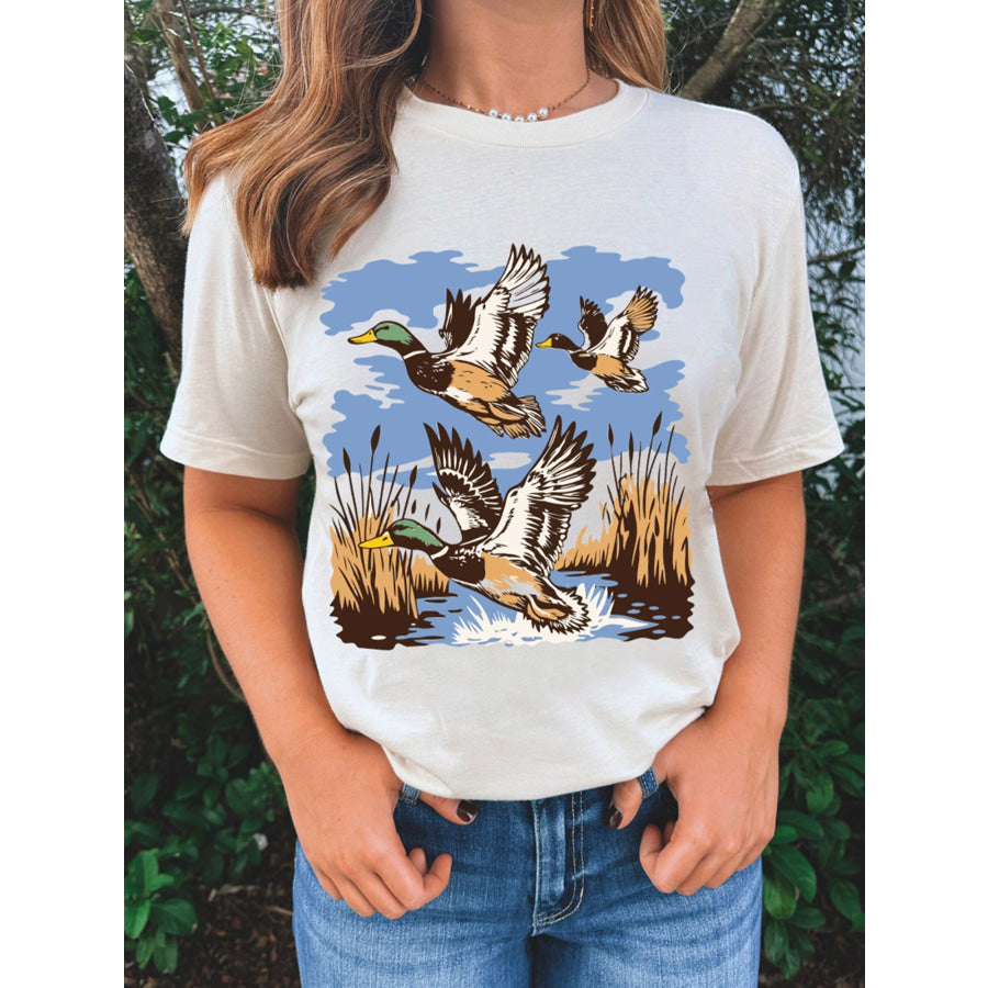 Wild Duck Graphic Round Neck Tee Apparel and Accessories