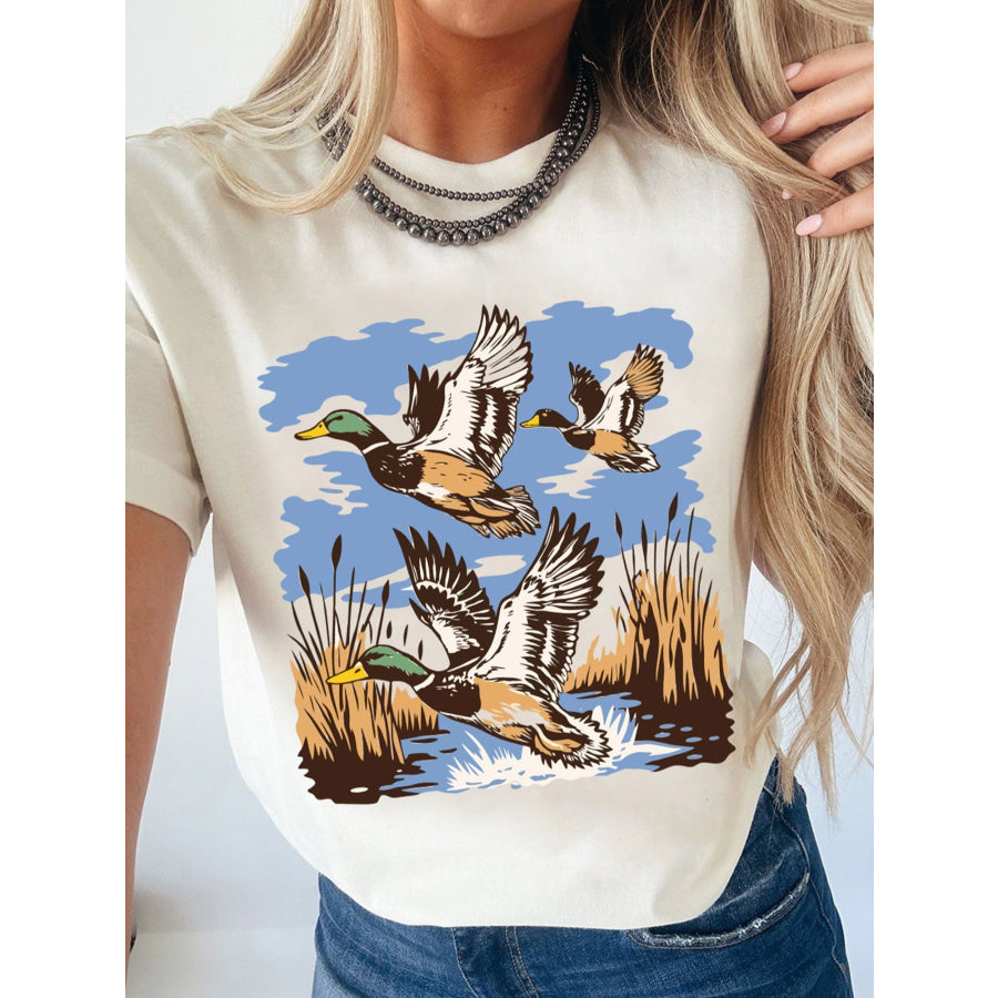 Wild Duck Graphic Round Neck Tee Apparel and Accessories