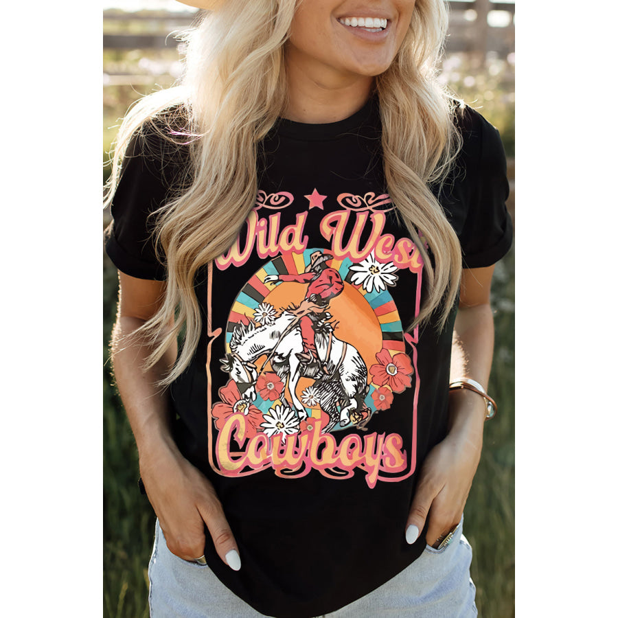 WILD WEST COWBOYS Graphic Tee Shirt Black / S Apparel and Accessories