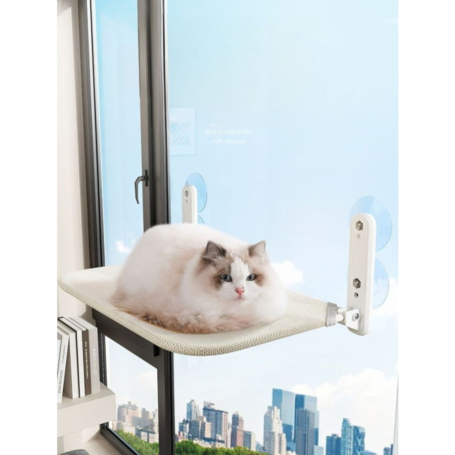 Window Perch Cat Hammock with Strong Suction Cups Beige Mesh Model / L Apparel and Accessories