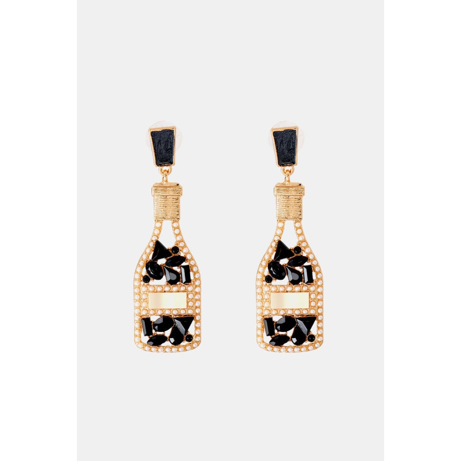 Wine Shape Zinc Alloy Acrylic Dangle Earrings Black / One Size