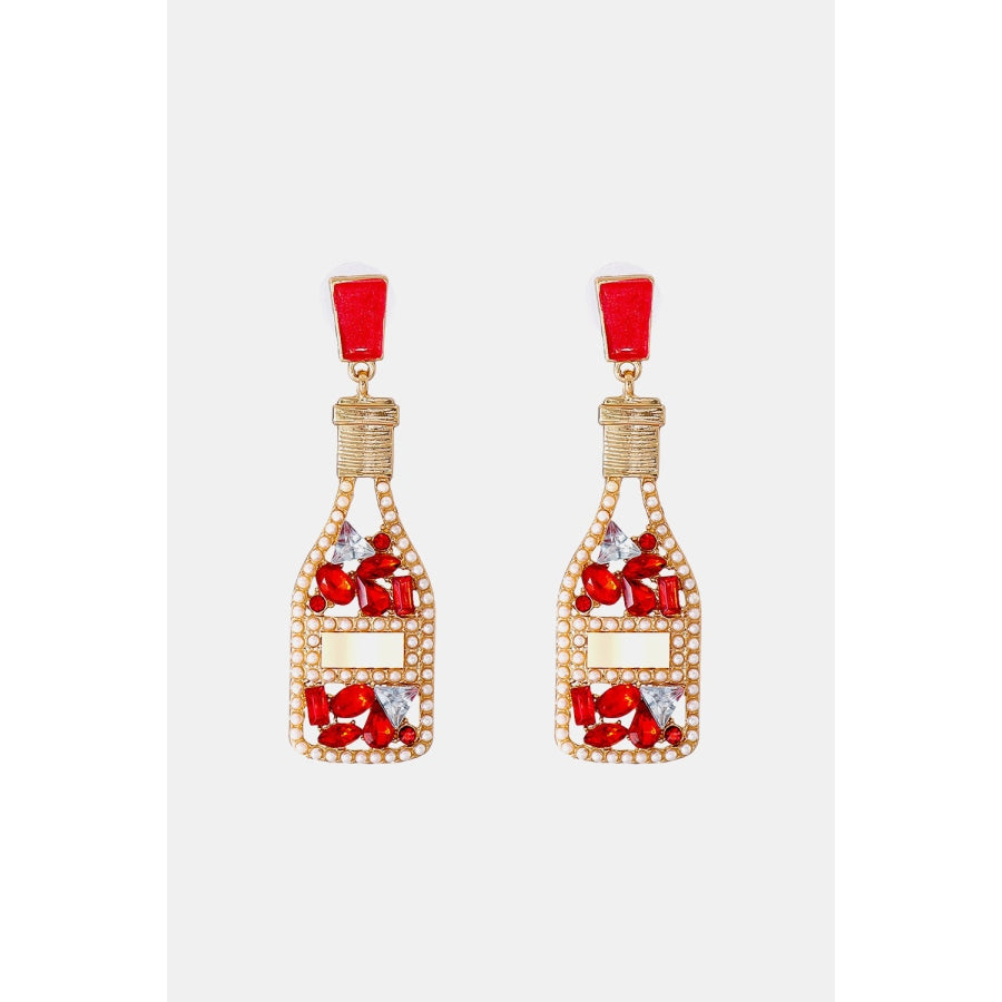 Wine Shape Zinc Alloy Acrylic Dangle Earrings Red / One Size