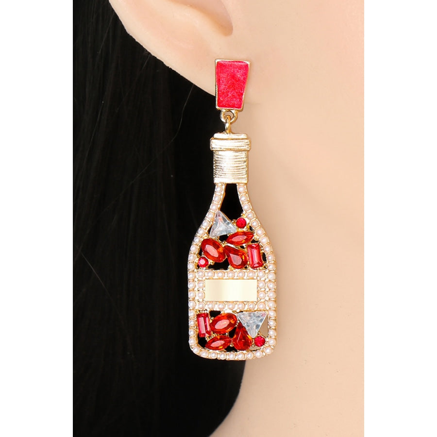 Wine Shape Zinc Alloy Acrylic Dangle Earrings