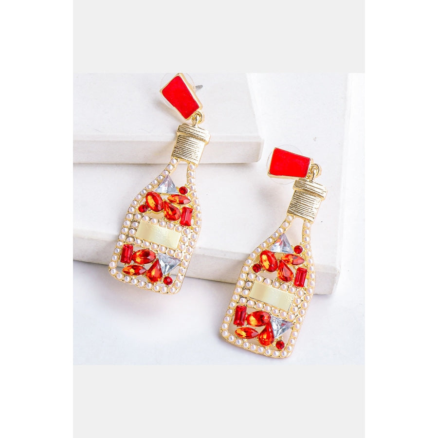 Wine Shape Zinc Alloy Acrylic Dangle Earrings