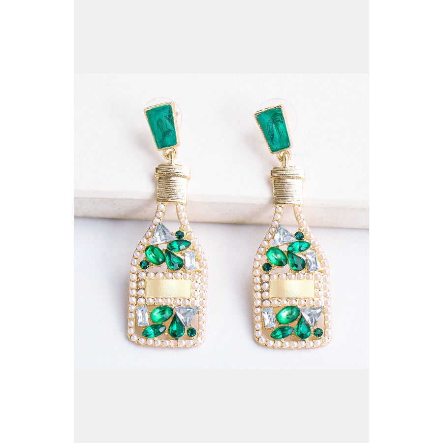 Wine Shape Zinc Alloy Acrylic Dangle Earrings Green / One Size