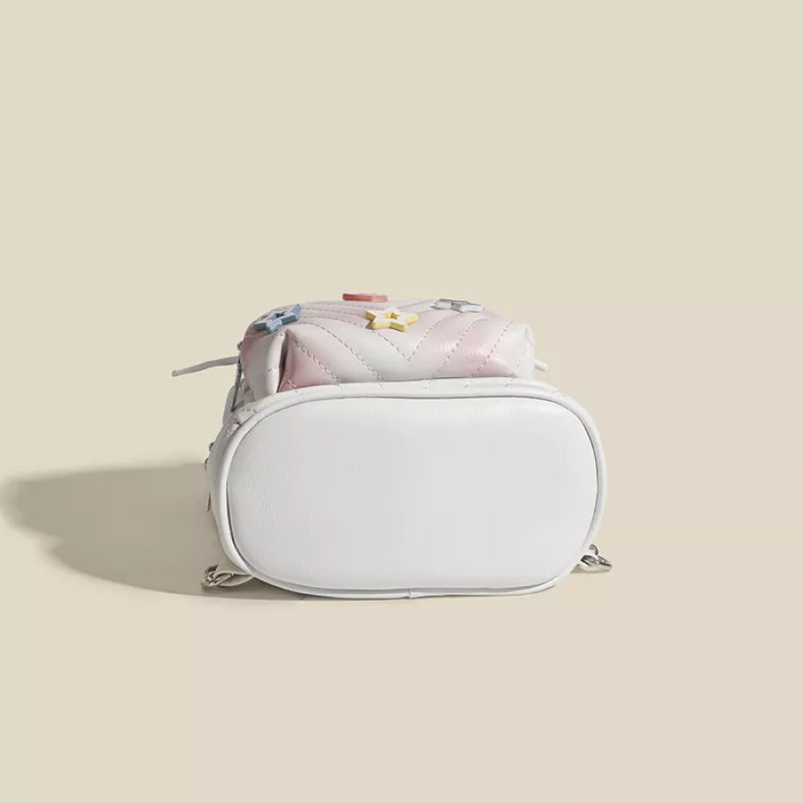 Wings Leather Backpack Bag White / One Size Apparel and Accessories