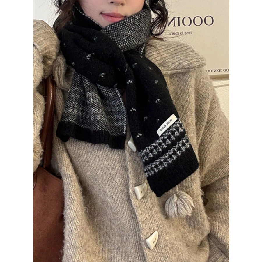 Winter Warm Knitted Scarf Black / ONESIZE Apparel and Accessories