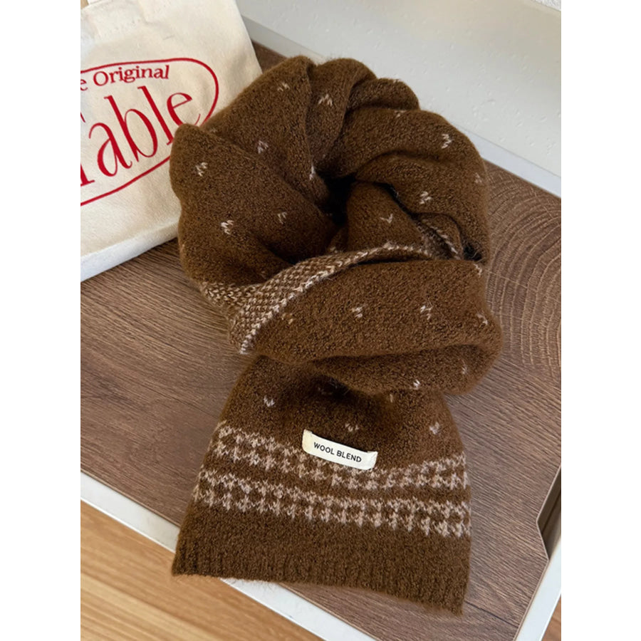 Winter Warm Knitted Scarf Brown / ONESIZE Apparel and Accessories