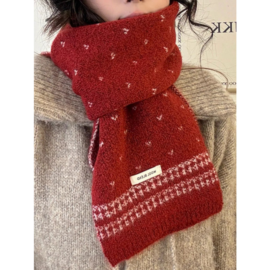 Winter Warm Knitted Scarf Red / ONESIZE Apparel and Accessories