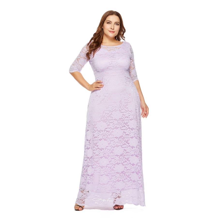 Women’s Lace Gown Light purple / 0XL (US 12) Maxi Dresses