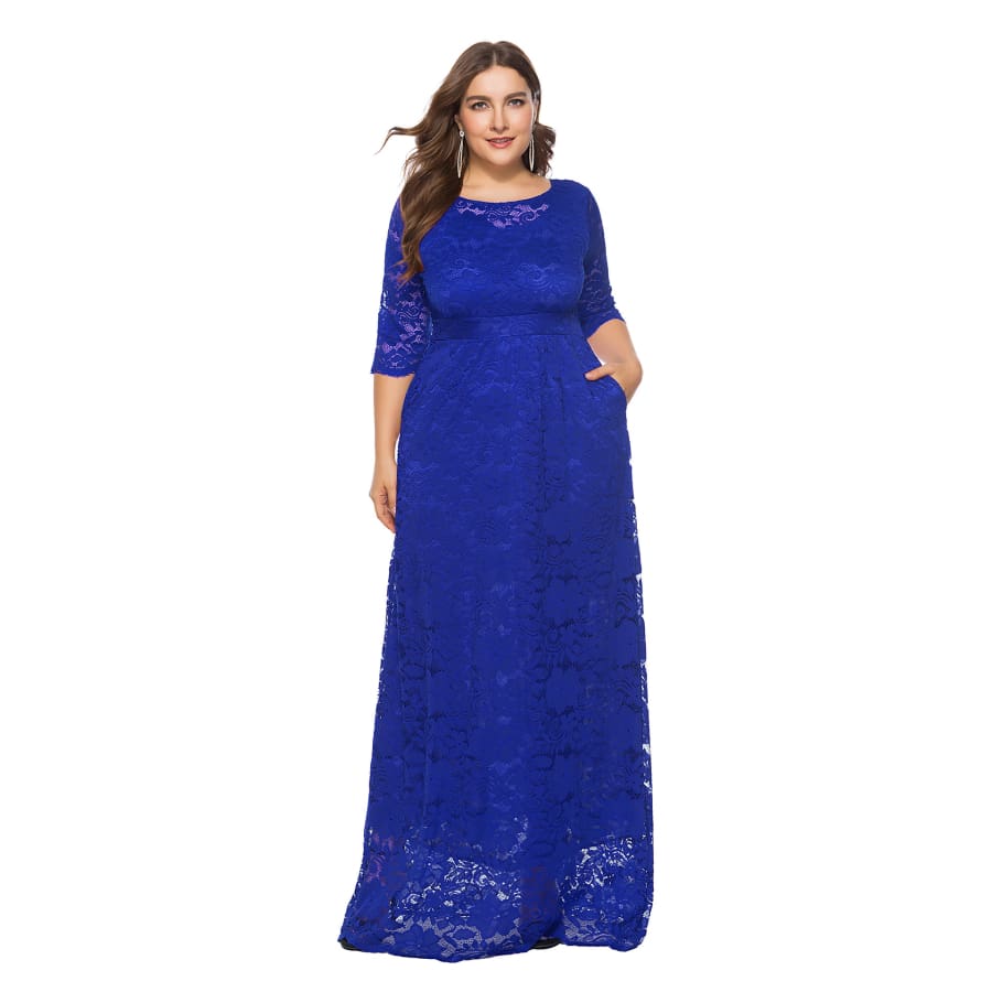 Women’s Lace Gown Royal blue / 0XL (US 12) Maxi Dresses