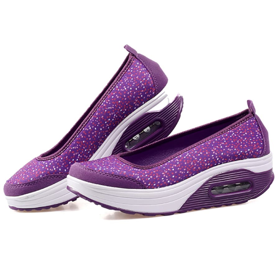 NEW! Women’s Platform Slip On Fabric Fashion Shoes Purple / 35 Shoes