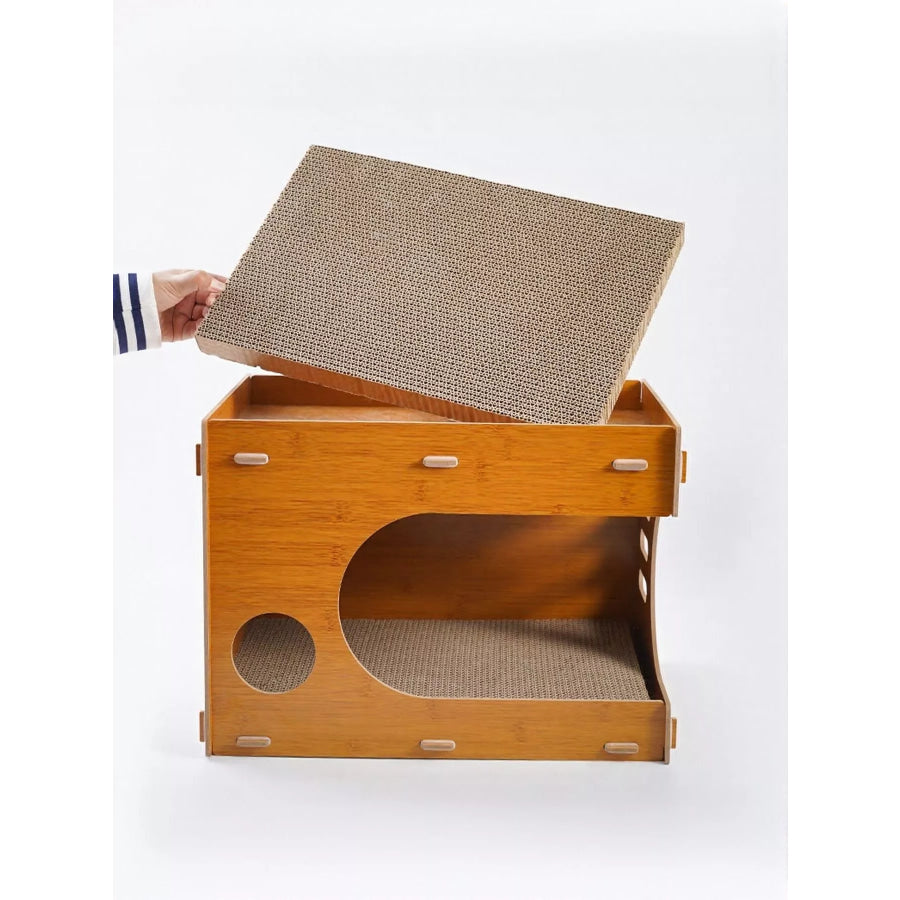 Wooden Corrugated Paper Cat House Style 1 / ONESIZE Apparel and Accessories